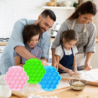 3Pcs Honeycomb Bees Silicone Molds, XJMWXHFC 19 Cavities Chocolate Molds, Food Grade Silicone Baking Molds, Non-Stick Cake Mold for Chocolate, Candy, Jelly, Ice Cube, Mini Cakes (Pink, Green, Blue)