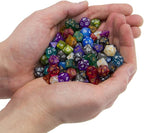 Wiz Dice Mini DND Dice Set - 140 Pieces Total (20 Sets of 7 Dice in Unique Colors) & Storage D&D Bag-Polyhedral Role Playing Dice - Perfect DND Accessories for TTRPG Dice - Hafling's Haversack