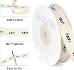 Yay! Ribbon - 5/8 Inch x 12 Yards Natural Twill Tape Ribbon, Cotton Herringbone Ribbons for Gift Wrapping, Birthdays, Weddings, Christmas, Anniversaries, Valentine's Day, Mother's Day