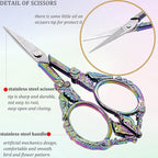 BIHRTC 4.5Inch Sewing Scissors Stainless Steel Sharp Tip Scissors with Leather Cover Tassel Small Crafting Household Shear for Cross Stitch Needlework Beading DIY Threading