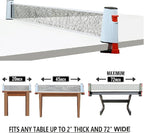 Ping Pong Net Table Tennis - Win SPORTS Paddle Set with Retractable Net,Play Anywhere Ping Pong Net for Any Table,2 Table Tennis Paddle& Rackets,3 Balls,Storage Case,Set with Retractable Table Tennis Net