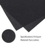 Caydo 2 Pieces 14 Count Classic Reserve Aida Cloth Cross Stitch Cloth, 25 by 18-Inch Big Size, Black