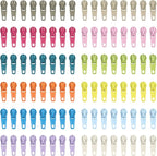 DOITEM 96Pcs Zipper Repair Kit Zipper Replacement 3# Zipper Pull Rescue Kit for Clothing Jackets Purses (12 Colors)