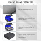 Card Storage Box for Trading Cards，2400+ Leather Magnetic Closure Commander Storage Box,Protectors Fit for YuGiOh, MTG and Sport Cards (Black, gray, 2400+)