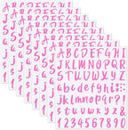 Outus 576 Pieces 8 Sheets Letters Stickers Self Adhesive Vinyl Letter Alphabet Number Stickers Mailbox Numbers Sticker, Decals for Classroom Decor, Sign, Door(Pink,1 Inch)