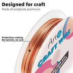 Art3d 18 Guage 120 FT Craft Wire for Jewelry Making, Beading, Sculpting, Gardening, DIY Project, Ornaments, 1 Roll - Copper