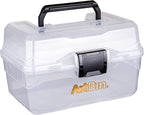 ArtBin 6890AG Small Project Box, Portable Art & Craft Organizer with Lift-Out Tray, [1] Plastic Storage Case, Clear