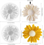 4 Pcs Daisy Flower Silicone Molds for Candles, 3D Flower Fondant Chocolate Cake Cupcake Topper Decoration Mold, Unique Resin Candle Molds DIY Soap Mold