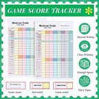 2 Pack 120 Sheets Mexican Train Score Pads Colorful Chicken Foot Dominoes Game Scorepad Adult Mexican Train Score Sheet Scoreboard Paper Record Clearly for Family Game (8 x 5.5 Inches)