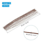 PATIKIL 30 Gauge 16" Floral Stem Wire, 100 Pcs Paper Wrapped Iron Artificial Flower Stem Accessories for DIY Bouquet Stem and Craft Decoration, Brown