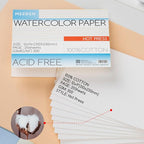 MEEDEN Watercolor Paper Block, 100% Cotton Watercolor Paper Pad of 20 Sheets, 140lb/300gsm, Acid-Free Art Paper for Watercolor, Gouache, Ink and More, 9" x 12" Hot Press