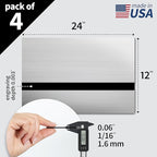Trotec | Metallic Looking Acrylic Sheet | 12"x24"x1/16, 4 Pcs | Brushed Silver/Black | Metallic Finish - Scratch Resistant for Laser Engraving & Cutting,Printing,Glowforge,Name Plate | USA Made