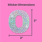StickerBeans® Rhinestone Alphabet Letter Sticker O - Unique Sparkly Design 2” x 2” Cut-to-Shape Adhesive - Personalization, Collecting, Gifting, Scrapbooking, Decorating Laptops, Phone Cases, All Ages