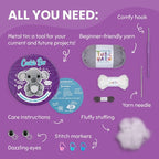 Cookie Box Crochet Kit for Beginners – Gift Set to Make Koala Coal Amigurumi Plushie – Easy DIY Crochet & Knitting Starter Kit with Video and PDF Tutorials