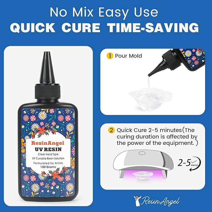 500g UV Resin kit, Crystal Clear Hard, Premixed UV Epoxica Resina Fast Curing Sunlight Activated with Casting Tools for Beginners Jewelry Making, DIY Art Crafts, Coating