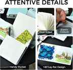 Funto Watercolor Journal, 4.7x4.7, 2 Pack, 24 Sheets Each, 100% Cotton Hot Press, 300gsm/140lb, Art Supplies for Mixed Media