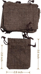 Palmhomee Pack of 25 Burlap Gift Bags with Drawstring Linen Jewelry Pouches Wedding Hessian Jute Bags for Birthday and Treat Pouches Party Wedding Favors Gift (2.8x3.6 Inch, Coffee)