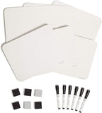 U Brands Dry Erase Lap Board Set, 12” x 9”, Small Whiteboard, Includes 6 Markers and 6 Erasers, 6 Count