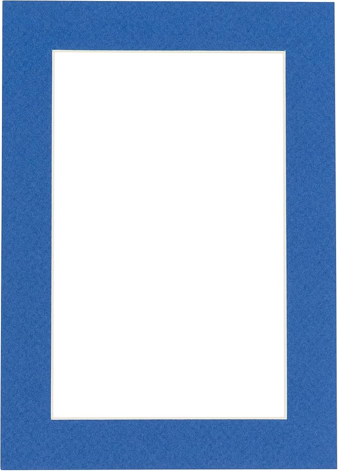 8.5x11 Mat Bevel Cut for 7x9 Photos - Acid Free Royal Blue Precut Matboard - For Pictures, Photos, Framing - 4-ply Thickness