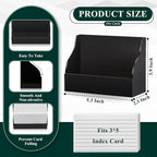 2 Pack Black Index Card Holder 3 X 5 Note Card Organizer Acrylic Index Card Box Flash Card Storage Box Postcard Display Stand Business Card Holder Desktop for Business Office(No Card)