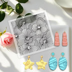 6 PCS Large Polymer Clay Texture Sheets 5.5 x 5.5 Inch Boho Clay Mat Works with Polymer Clay Cutter Pottery Earrings Jewelry DIY Making