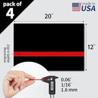 Trotec TroLase | 12"x20"x1/16", 4 Pcs | Black/Red | 2 Ply | Modified Acrylic | Laser Engraving Double Color Plastic Sheet | Engraving Blanks for Laser, Saw, Guillotine | Made in USA
