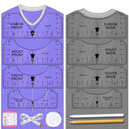 Vowlove Tshirt Ruler Guide Vinyl Alignment - T Shirt Measure Ruler Guide Shirt Measurement Centering Tool Heat Press Screen Printing Embroidery Accessories Sublimation Blanks Product V-Neck Front Back