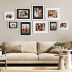 Egofine 8x10 White Picture Mats Pack of 11, Frame Mattes for 5x7 Pictures, Acid Free, 1.2mm Thickness, with Core Bevel Cut