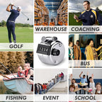 2pcs Tally Counters, 4 Digit Number Resettable Clicker Counter with Nylon Lanyard, Lap Number Counting Clicker for Coaching Knitting Golf Baseball Event, Manual Pitch Counter Clicker with Finger Ring