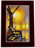 8x10 Mat Bevel Cut for 6x8 Photos - Acid Free Dark Red Suede Precut Matboard With Backing Board and Crystal Clear, Self Seal Photo Mat Bag - For Pictures, Photos, Framing - 4-ply Thickness