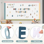 221 Pcs Classroom Bulletin Board Letters Colorful Alphabet Cutouts Number and Punctuation Symbol Combo Letter Cutouts for Spring Summer Wall Chalkboard Poster Board Decor(Advanced Boho)