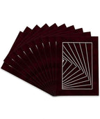 Pack of 25 Acid Free 11x14 Mats Bevel Cut for 8.5x11 Photos - Dark Red Suede Precut Matboards With Backing Boards and Clear Photo Mat Bags For Pictures, Photos, Framing - 4-ply Thickness