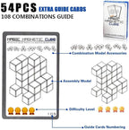 2-Pack Wtohobby Magnetic Soma Cube Block- Children's Educational Toys Magnetic Tiles for Kids Stress Relief Toy Puzzle Cubes to Develops Intelligence, Ideal for Birthday Gifts (Crystal, 2 Pack)