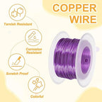 uxcell 20 Gauge / 0.8mm Anodized Aluminum Wire for Jewelry Craft Making, 102 Feet Bendable Flexible Wire for DIY Home Decor Gardening Sculpture, Purple