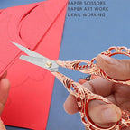 BIHRTC Little Embroidery Scissors 4.5Inch with Artificial Leather Cover Stainless Steel Sharp Straight Tip Scissors for Needlework Artwork Purpose Detail Thread Craft Household DIY Art Work