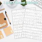 Alphabet Stickers - 1''Inch 12 Sheets White Self Adhesive Vinyl Letter Stickers for Mailbox Numbers, Bulletin Boards, Classroom & Home Decor