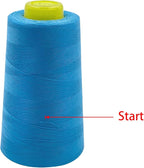 Tortoise 4 Cones of 3000 Yards Each Spool Thread for All Purpose, Serger, Overlock, Quilting, Sewing Machine - 100% Polyester - Peacock Blue