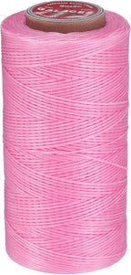uxcell Flat Leather Sewing Waxed Thread, 270m / 295 Yards Polyester Wax String, 150D Wax Stitching Cord for Leather Crafts, Bookbinding, Bracelets Braided, Peach Pink
