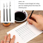 Gatuida 3pcs Adjustable Straight Line Pen, Art Ruling Pen for Masking Fluid, Fine Lines Drawing Tool, Black (Size L, M, S, 1pc Each)