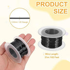 uxcell 20 Gauge / 0.8mm Anodized Aluminum Wire for Jewelry Craft Making, 102 Feet Bendable Flexible Wire for DIY Home Decor Gardening Sculpture, Black