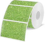 3x2 Inch Holographic Thermal Labels Stickers, Glitter Waterproof Direct Thermal Sticker Labels for Barcode, Mailing, DIY Design- 200Pcs /Glitter Green