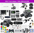 Yahboom ROS2 Robot Kit with Jetson Orin NX 8GB Super Large AI Model with 6DOF Robotic Arm, 7-inch HD Display,AI Voice Interaction Module Support AI Vision App Control