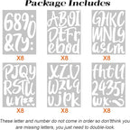 Outus 576 Pieces 8 Sheets Letters Stickers Self Adhesive Vinyl Letter Alphabet Number Stickers Mailbox Numbers Sticker, Decals for Classroom Decor, Sign, Door(White,6 Inch)