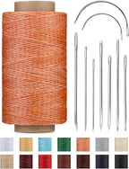 DIUDUS 218 Yards Upholstery Thread, Waxed Thread with Upholstery Needle, Heavy Duty Sewing Kit for Hand Sewing Carseat Sofa Leather Repair