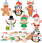 Fennoral 12 Pack Christmas Crafts for Kids Christmas Foam Stickers with Snowman Penguin Santa Claus Elf Gingerbread Man Reindeer Pattern Christmas Arts and Crafts DIY for Kids Boys Girls