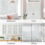 Haton Window Privacy Film, Frosted Glass Static Cling Sun Heat Blocking Window Clings, Frosting Opaque Coverings Stickers Tint for Home Office Door, Non Adhesive, White 23.6" x 118.1"