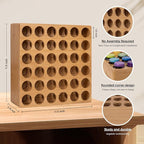 Bamboo Craft Paint Storage Organizer,36-Hole Vertical Paint Rack Stand for 2oz Craft & Acrylic Paints,Stackable Modular Storage Solution for Home, Classroom, and Office