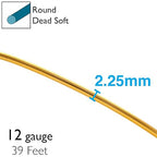 The Beadsmith Anodized Aluminum Wire – 12 Gauge – 39 feet – Gold Color – Bendable Craft Wire Used to Jewelry Making, Wire Wrapping, Sculpting, Floral, Modeling and Other DIY Arts & Crafts