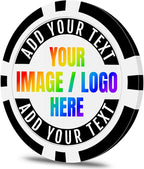 50 Custom Poker Chips, Personalized with Your own Logo, Photo or Text - 11.5g Casino Chips for Poker Gram, Tournaments, Business Card, Token