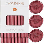 Berry Red Wax Seal Sticks, ONWINPOR 20pcs Glue Gun Wax Sealing Sticks for Wax Seal Stamp, Mini Sealing Wax Sticks Suit for 0.28''Glue Gun (Berry Red)